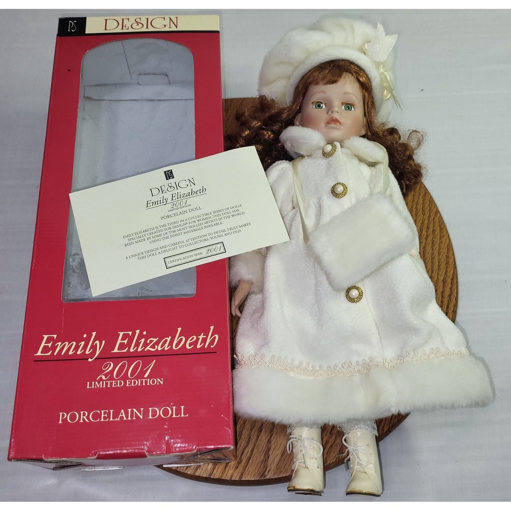 PS Design Emily Elizabeth 2001 Limited Edition Porcelain Doll White Winter Coat